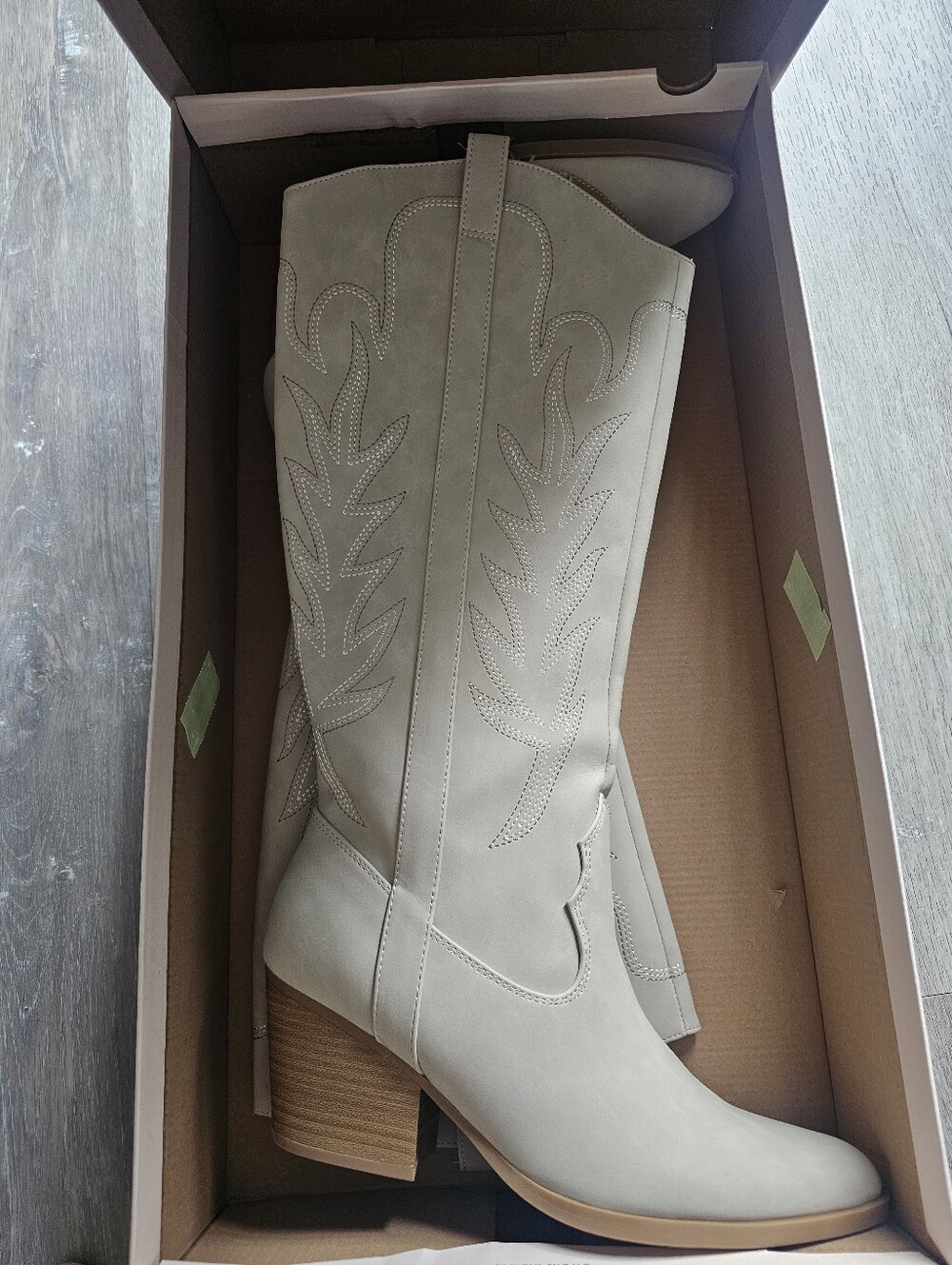 LC Lauren Conrad Light Gray Western Knee-High Boot